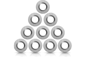 AOGBRA 12mm Round Carbide Inserts Cutters Knifes Indexable Replacement High Strength Fits For Popular DIY Woodworking Lathe Wood Turning Finisher Hollower Tools 10pcs