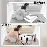 Yafe 3 Pack Large 91L Transparent Clothes Storage Boxes with Lids view 8