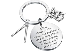 BAUNA Drum Keychain Percussion Drumsticks Keychain Life Is About Rhythm