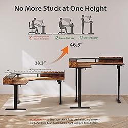 Agilestic L Shaped Standing Desk, Adjustable Height