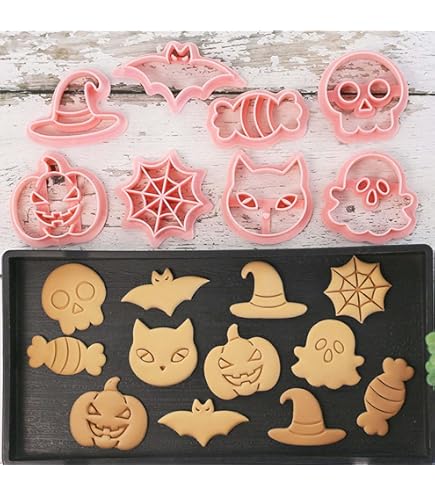 Mini Pumpkin Cookie Cutter Set - 8 Halloween Face Stamps For DIY Baking & Family Fun