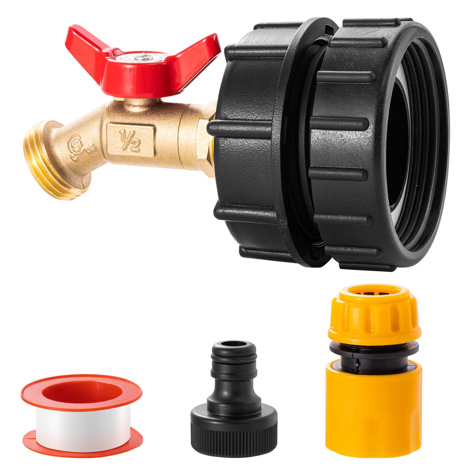 thumbnail image 2 of 2-Pack IBC Tote Water Tank Adapter, 2" NPS To Garden Hose Drain Plug Connector 2 of 6