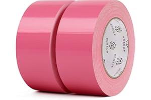 ROSEUP 2 Pack Duct Tape Heavy Duty,7.5 Mil Thickness,2 Inches x 30 Yards,Flexible,No Residue,Waterproof and Tear by Hand,Multi-Use for Indoor & Outdoor, Pink