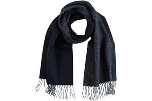 Brooks Brothers Wool and Cashmere Woven Patterned Scarf with Twisted Fringe - Men's Luxury Winter Scarf, 66" x 12"