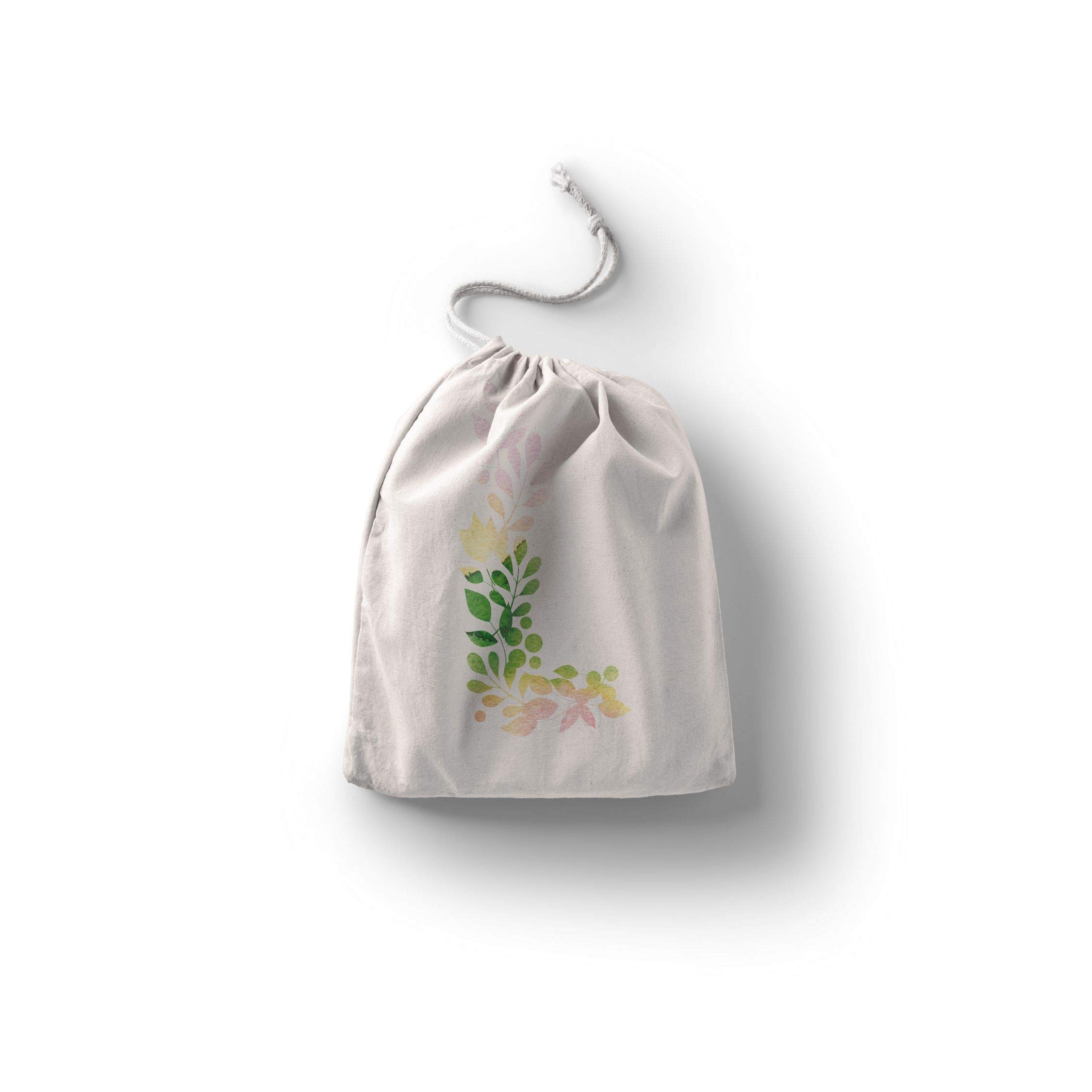 Bonamaison Printed Cotton Produce Bag with Drawstring, Reusable Grocery Bag, Biodegradable Eco-Friendly Bags, Travel Pouch, Sachet Bags, Shopping Bag, Eco Friendly, Foldable, Size: 30x40 Cm