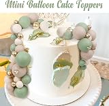LARDUX 45 PCS Ball Cake Toppers Boho Green Brown DIY Balloon Decorations view 4
