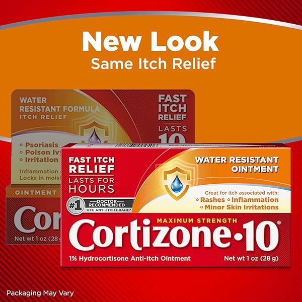 CORTIZONE 10 MAXIMUM STRENGTH WATER RESISTANT ANTI-ITCH OINTMENT, 1% HYDROCORTISONE, 1 OZ.