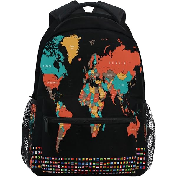 Backpacks Globe World Map School Bag Student Bookbag Adjustable