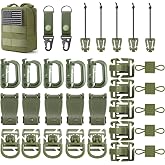 FRTKK Molle Accessories Kit of 34 Attachments for Tactical Backpack Belt Vest D-Ring Locking Gear Clip for 1&ldquo; Webbing Strap