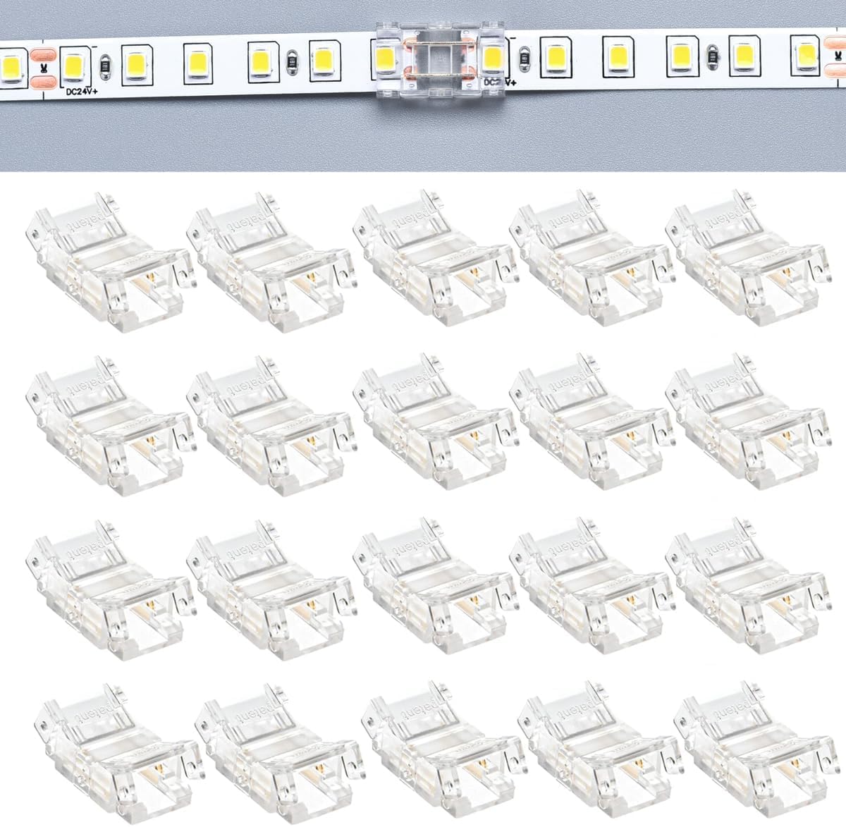 LED Strip Connector, 20 Pack, 8mm, 2-Pin (Strip to Strip （SMD), 8mm — image 1