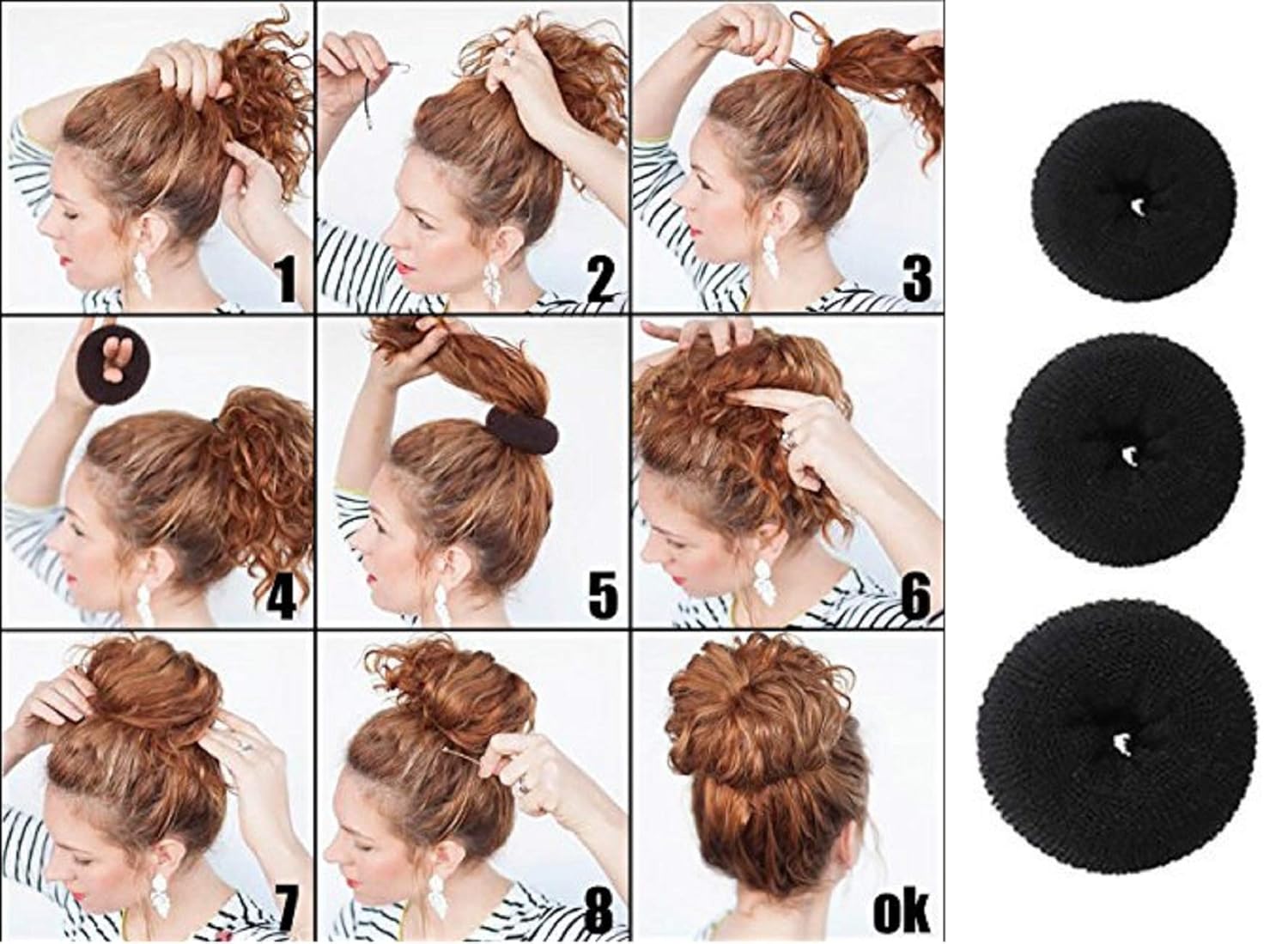 Buy Aasa Salon Accessories Combo Of 3 Hair Donut Bun Maker Black