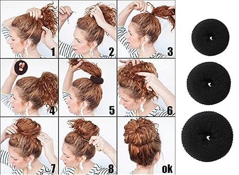 Buy Aasa Salon Accessories Combo Of 3 Hair Donut Bun Maker Black