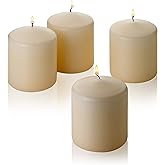 French Vanilla Pillar Scented Candles 3" Tall X 3" Wide Set of 4