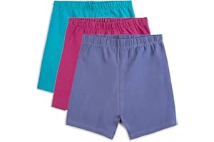 Mightly Girls' Cartwheel Shorts | 95% Soft Organic Cotton with a Touch of Stretch, Basic Undershorts for Kids, Pack of 3