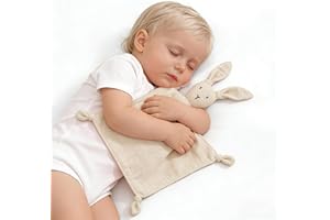 ZIGJOY Baby Security Blanket Muslin Lovey Blanket,100% Soft Organic Cotton Bunny for Baby Newborn Toddler Boy Girl Unisex Gif
