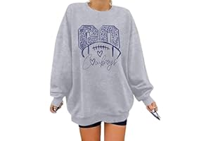 LUKYCILD Game Day Sweatshirt Football Shirt: Women Sunday Funday Football Season Long Sleeve Shirt Soccer Fans Pullover