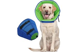 Kuoser Soft Dog Cone Collar After Surgery, Adjustable Dog Recovery Cone Collar, Elizabethan collar for dogs Anti-Bite, Breathable Dog Cones for Large Medium Small Dogs Anti-Lick Protective Wound(Blue)