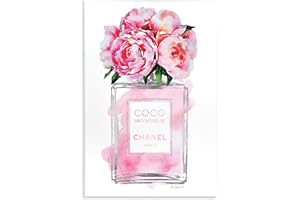Stupell Industries Glam Perfume Bottle V2 Flower Silver Pink Peony Wall Plaque Art, Proudly Made in USA, 10 x 15, Wall Plaque
