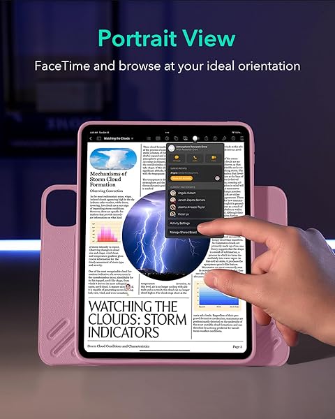 ESR FOR IPAD PRO 13 INCH CASE (M5/M4) 2025/2024, ROTATING CASE WITH REMOVABLE MAGNETIC COVER, ADJUSTABLE PORTRAIT/LANDSCAPE STAND, 9 STANDING ANGLES, SHIFT SERIES, PINK