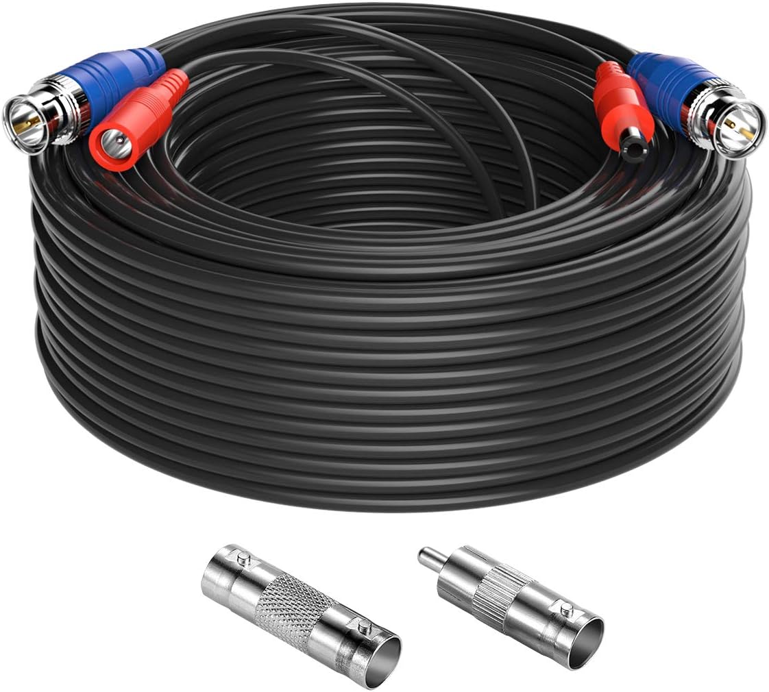 Anlapus 100ft 30M BNC Video Power Cable Security Camera Wire Cord for Security Camera System and Surveillance Kit