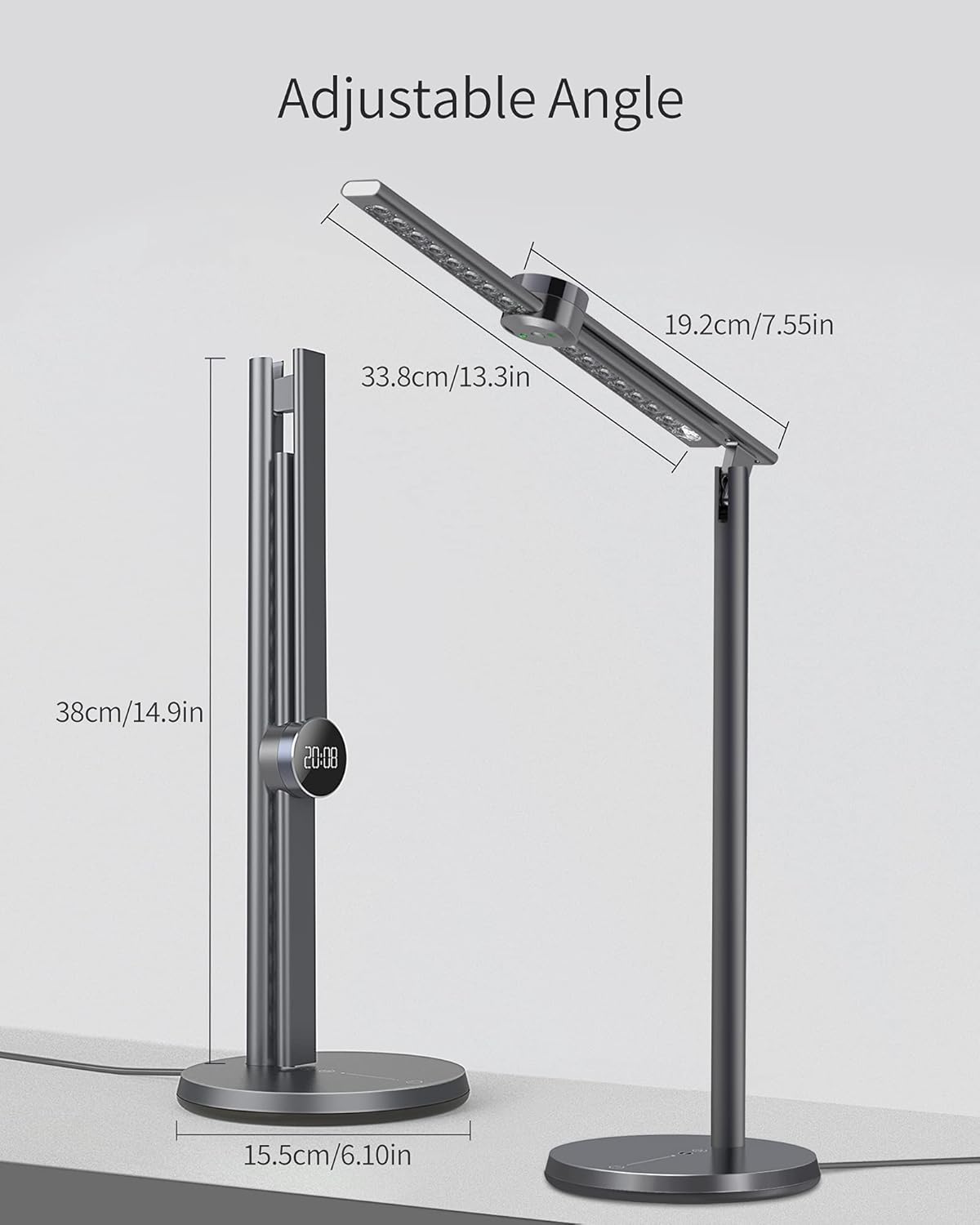 EZVALO Smart LED Desk Lamp Eye-Caring Table Lamps with Motion Sensor Detector, Professional Ai Intelligent Dimmer Desk Light for Reading, Studying, Home Office (Black) - - 
