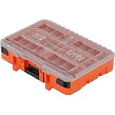 Klein Tools 54400MBX MODbox Tall Compartment Box | Full-Width Tool Organizer, Stackable Module is Small Parts Tool Box with 20 Compartments, 9 Removable Bins for Fasteners