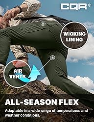 CQR Men's Active Flex Tactical Pants, Water
