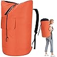 Backpack Laundry Bag for College, 115L Laundry Bags Extra Large Heavy Duty, Collapsible Laundry Backpack Bag, Orange Laundry 