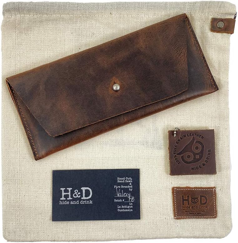  | Hide & Drink, Leather Utility Pouch / Wallet / Accessories / Cover / Travel Gear / Hand Bag, Handmade Includes 101 Year Warranty : Bourbon Brown | Travel Wallets