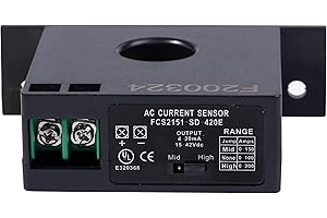 NODEHAWK Current Transmitter, FCS2151-SD-420E Current Transducer Transmitter Transformer Sensor AC Current Converter 0-200A