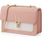 Color-Block Crossbody Bags for Women Leather Cross Body Purses Cute Designer Handbags Shoulder Bag Medium Size