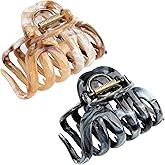 Octopus Hair Claw Clips for Thick, Long, Wavy, Curly Hair - French Large Big Clips, Strong Hold Non-Slip Grip, Tortoise Shell Accessories for Women