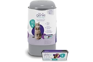 Litter Genie Easy Roll Pail | Cat Litter Box Waste Disposal System for Odor Control | Includes 1 roll of 24 Easy Tear-Off Bag