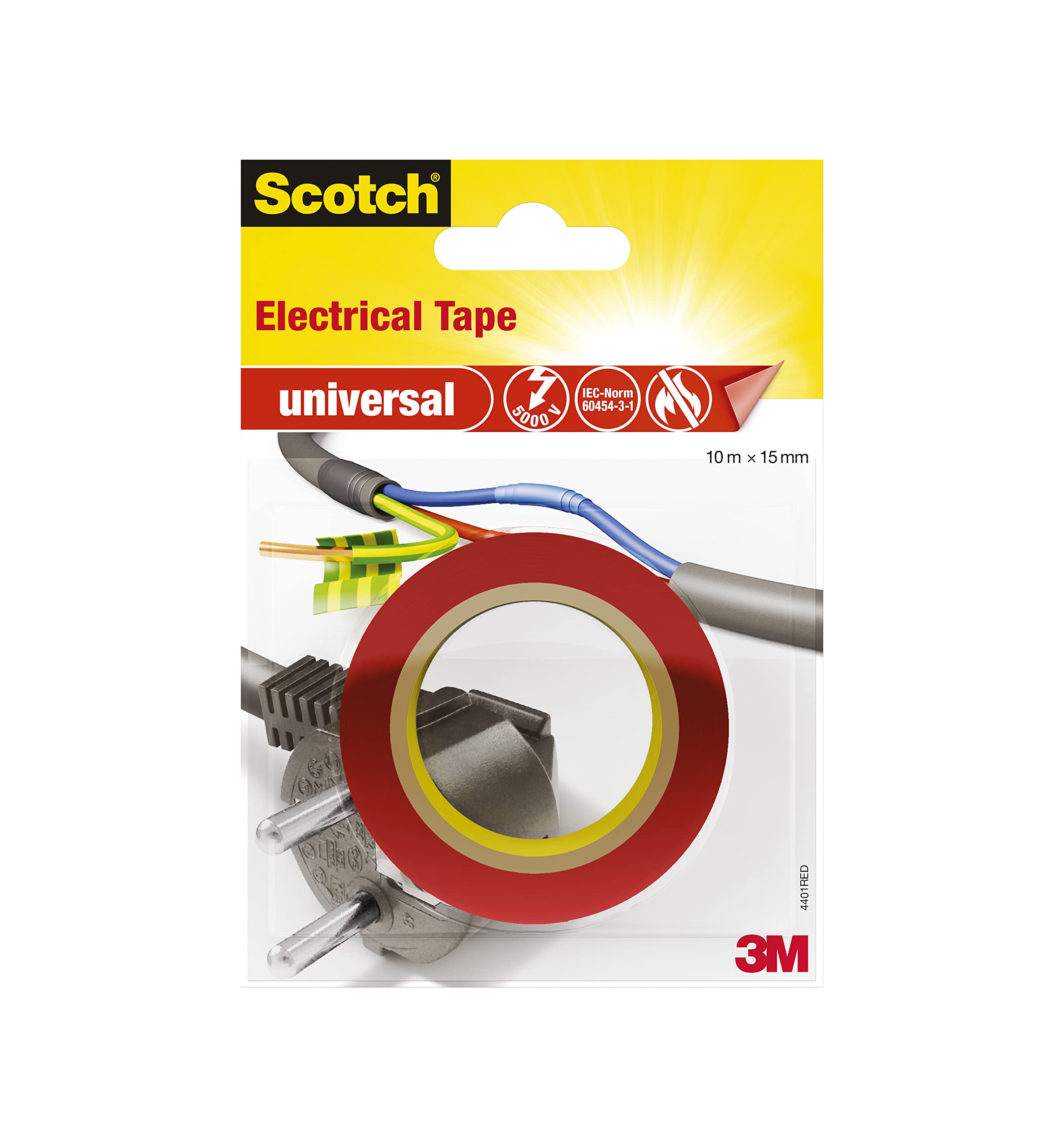 3M Scotch Electrical Tape 10 m x 15 mm, red, 19500187521