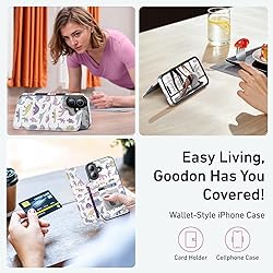 Goodon for iPhone 16 Case Wallet - Flip Folio
