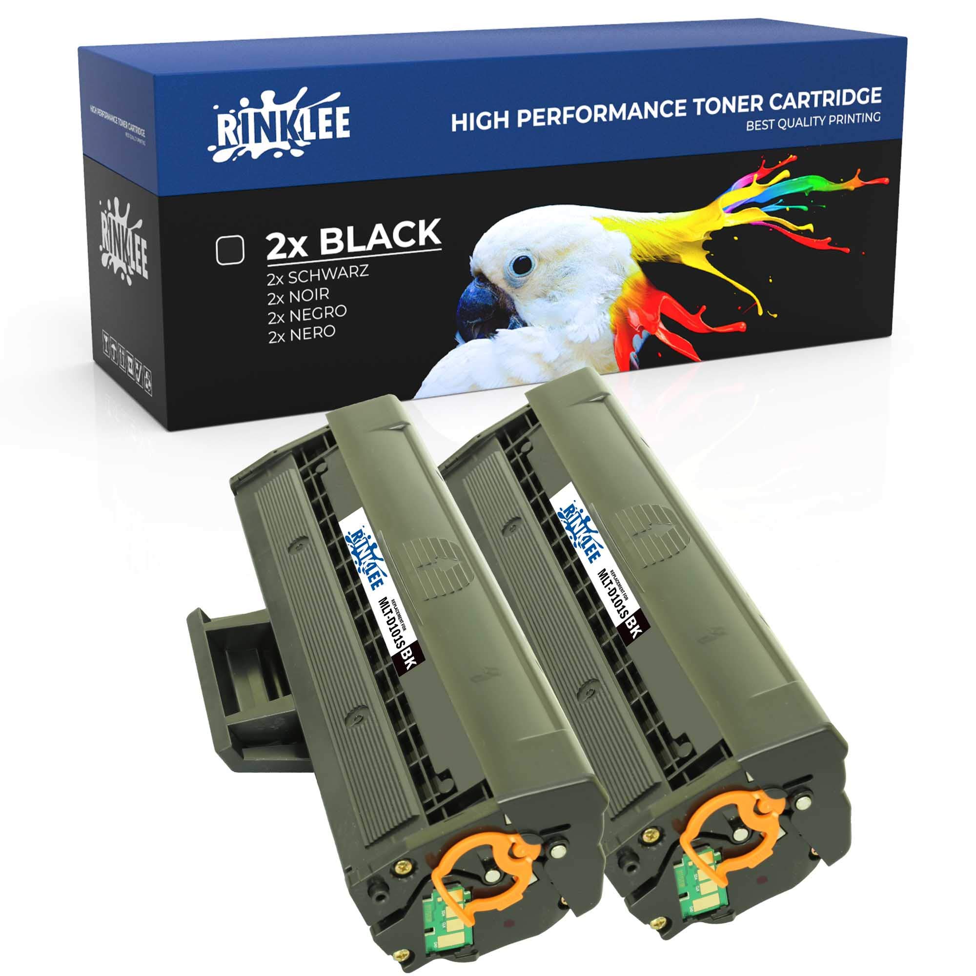 RINKLEE MLT-D101S Toner Cartridge Compatible with Samsung ML-2160 ML-2165 ML-2165W ML-2168 SCX-3400 SCX-3400FW SCX-3405 SCX-3405FW SCX-3405W SCX-3405F SF-760P | High Yield 1500 Pages | Black, 2-Pack