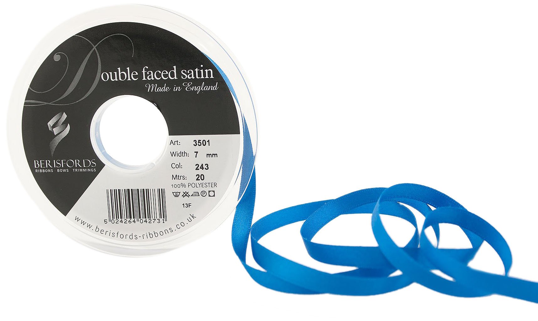 Berisfords Ribbon, Dark Royal, 7 mm — image 1