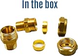 GROHE 15mm Compression x 3/8 Inch BSP Male Brass Adaptors for UK Taps - Set of 2 view 4