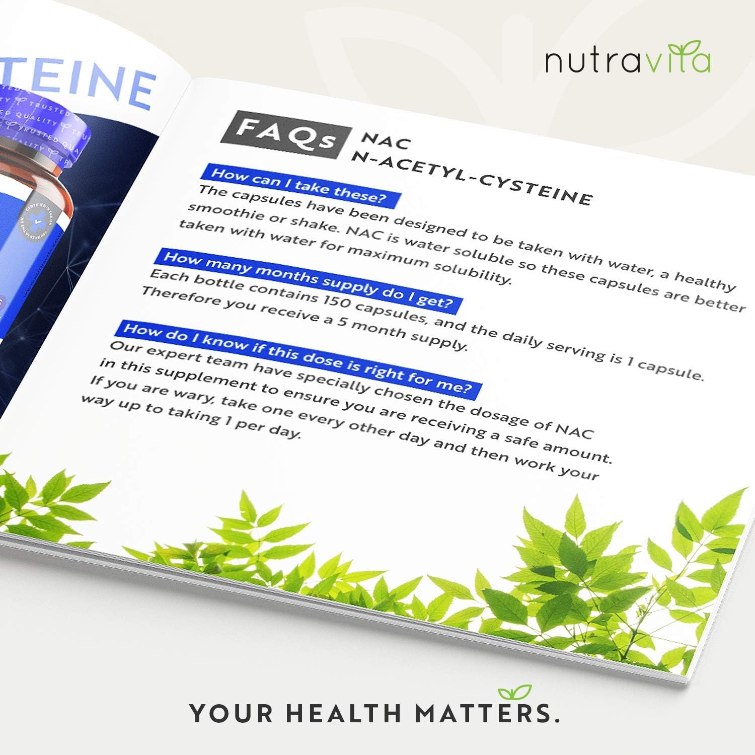 Nutravita NAC N-Acetyl-Cysteine 600mg, 150 Vegan Capsules, 5 Months Supply of NAC Supplement - Image 5