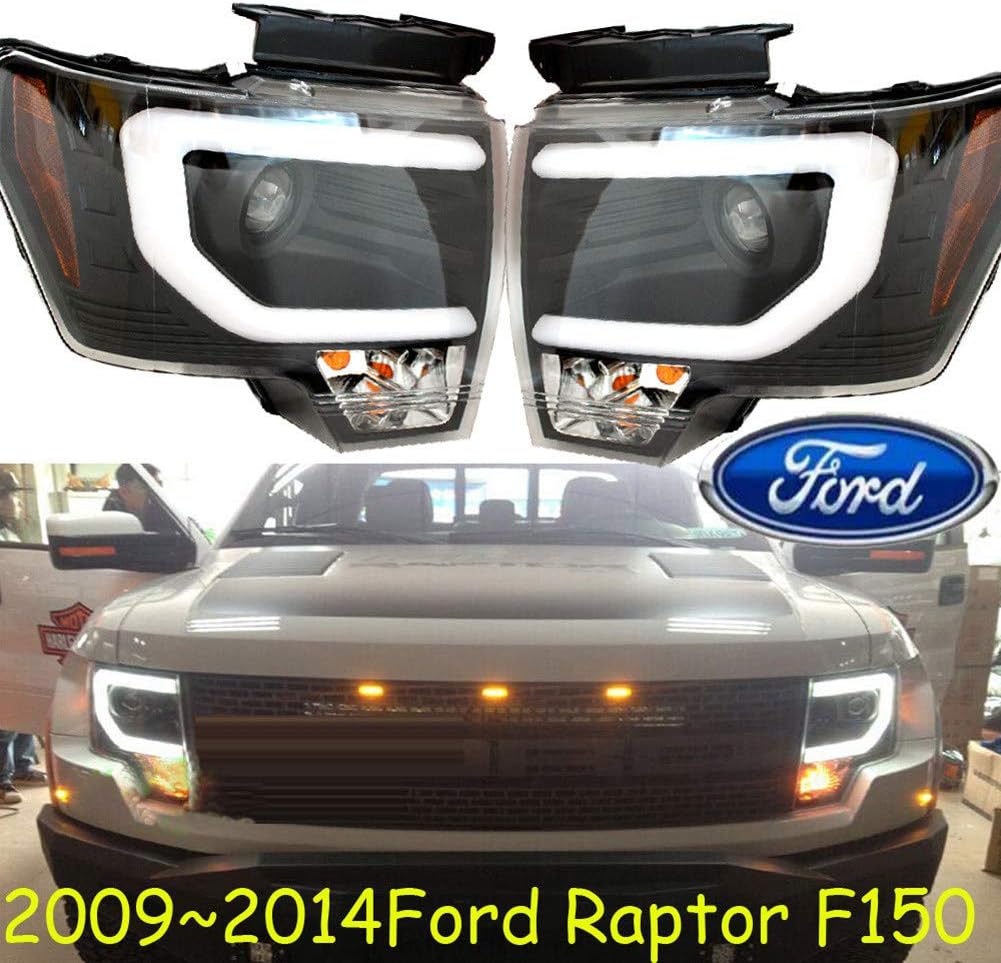 10JQK 2PCS of Set Car Styling for Raptor Headlight F150 All in LED 2009~2014y car Accessories headlamp for Raptor F-150 Head light With HID bulb