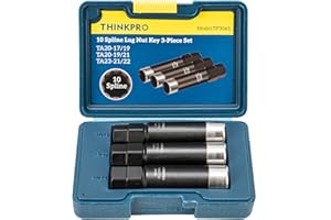 Thinkpro 10 Spline Lug Nut Socket,3 Pieces Nut Socket Compatible with Bimecc 10-Spline Lug Nut Key,10 Point Wheel Lock Remover Replacement for TA20-17/19,TA20-19/21,TA23-21/22.