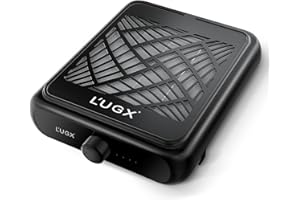 L'UGX Dust Collector Nail Tech Rechargeable with 2 Reusable Filter, Professional Nail Dust Collector Fan Extractor Powerful Suction Vacuum Dust Collector for Nails, Perfect for Home Salon Use - Black