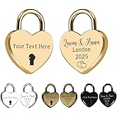 Valentine's Day Anniversary Wedding Gifts Personalized Love Lock with Key Custom Heart Padlock for Couples, Bridal Shower Xmas Stocking Stuffers for Boyfriend Girlfriend Him Her