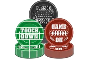 Qyeahkj 48 Pcs Football Party Supplies Football Paper Plates Football Themed Birthday Tableware Set Sports Party Decorations for 2025 Sport Game Party Favors Touchdown Dinner Plates Dessert Plates