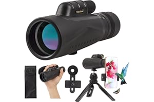 FETCHFALCON HD 10-30X50 FMC Spotting Scope (Long Range Spotting with Designed Tripod, Wrist Strap, Phone Adapter) Objective Lens and Eyepiece Cover