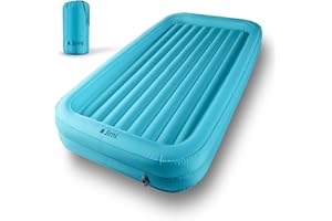 Toddler Camping Bed with Bumpers & Pump Sack – Ultralight Kids Travel Mattress Made from Ripstop Nylon, Portable Outdoor Slee