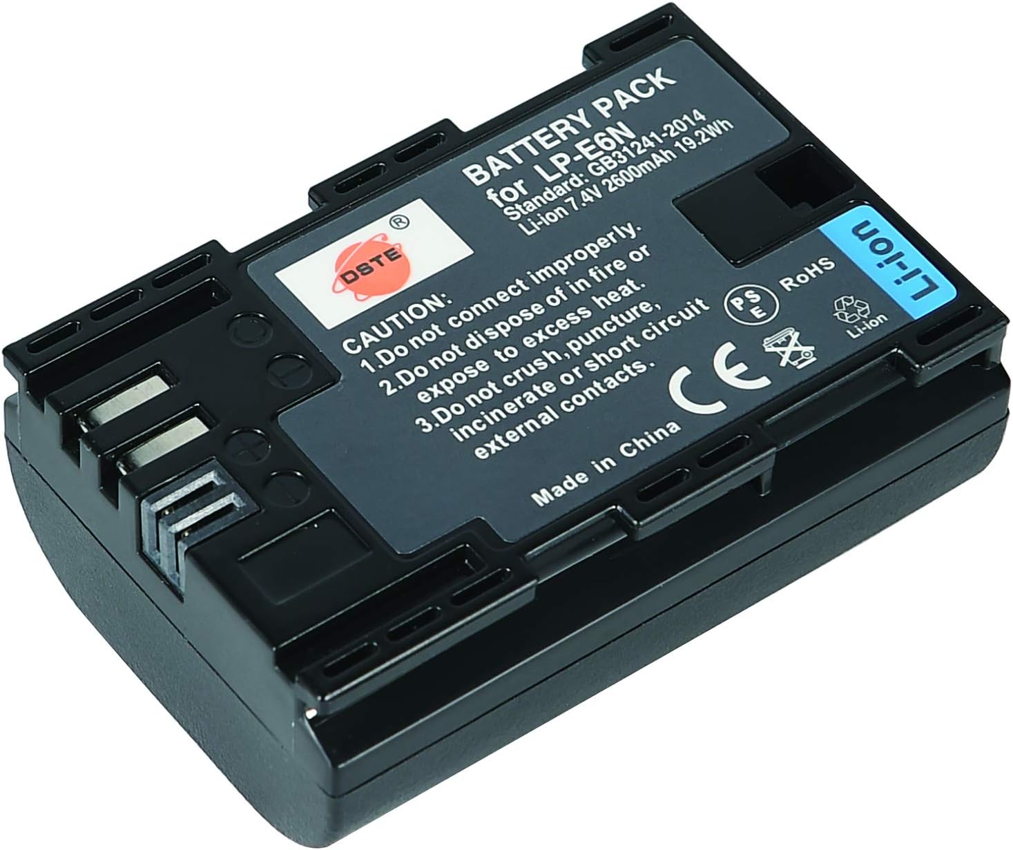 DSTE (2-Pack) 2600mAh LP-E6N LP-E6NH LP E6N Camera Batteries and Dual Slots USB Charger Compatible for Canon EOS 5C, EOS R - Image 3