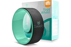 ZENOCITY Yoga Back Roller - Yoga Wheel for Stretching and Back Pain Relief - Back Stretcher - Foam Roller - Balance Accessory for Stretching - Thick Padding for Comfort - Improve Flexibility