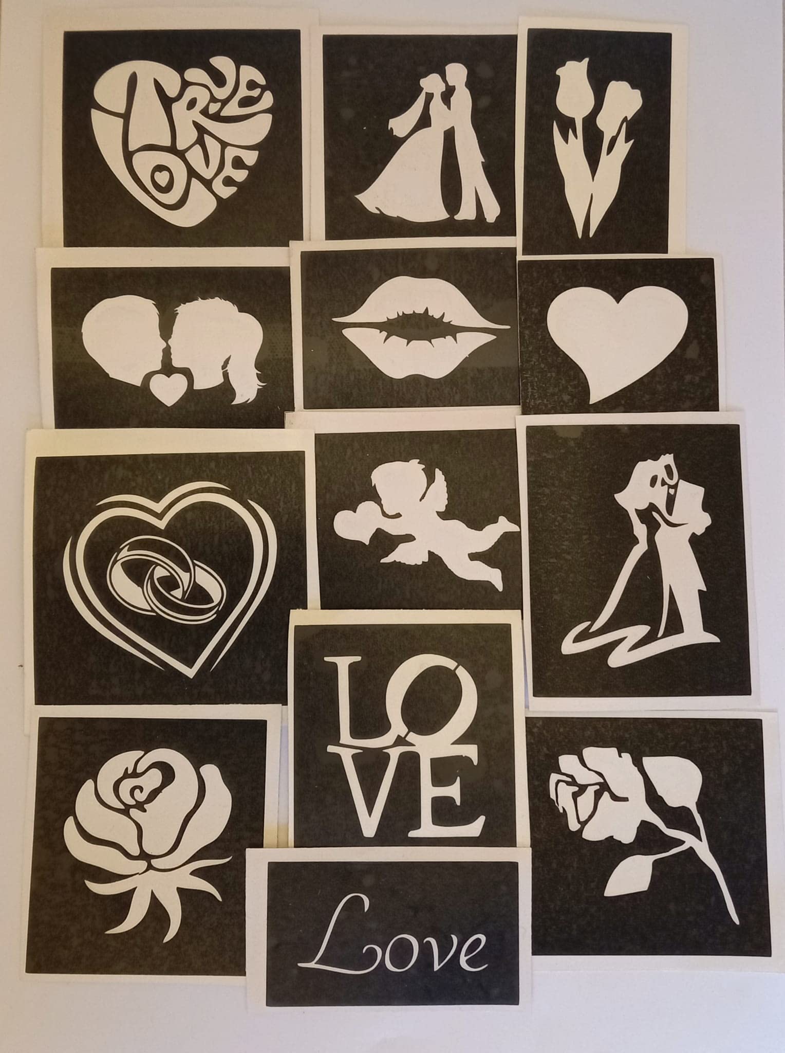Valentine Themed Stencils for Etching on Glass Hearts Rings Cupid Gift Glassware Hobby Craft (25)