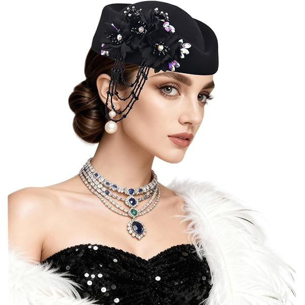 Beret Hats for Women British Felt hat Women display picture 2